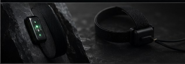 Bracelet ATRIA, vue rapprochée du capteur.
